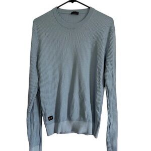 Blauer Men's Medium Thermal Waffle Knit Blue Crewneck Base Layer